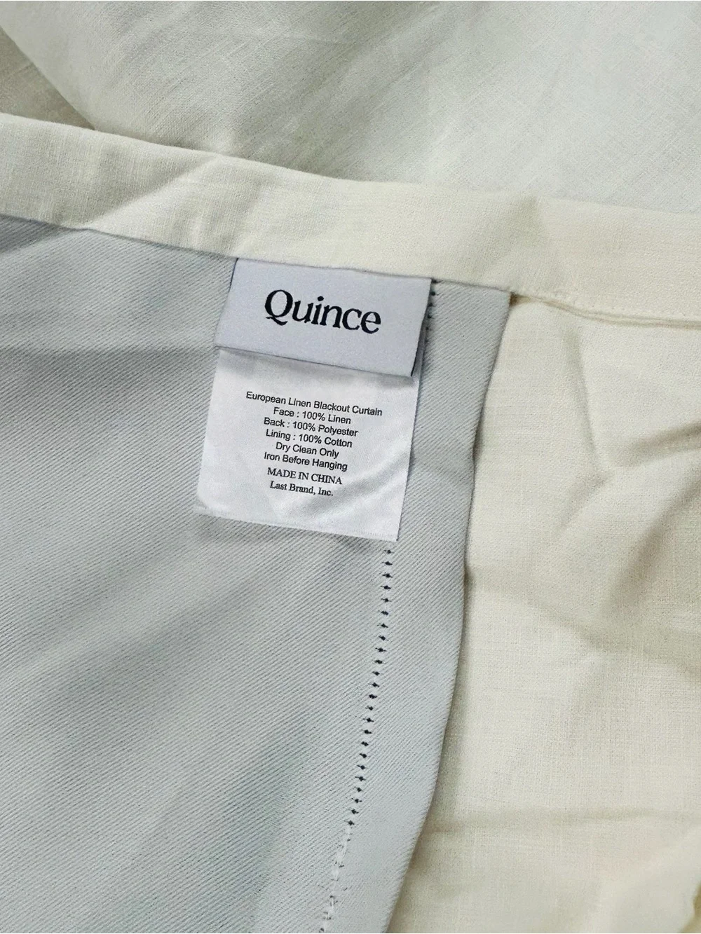 NWT QUINCE Set Of 2 48x96 European Linen True Blackout Curtains Cream 8532